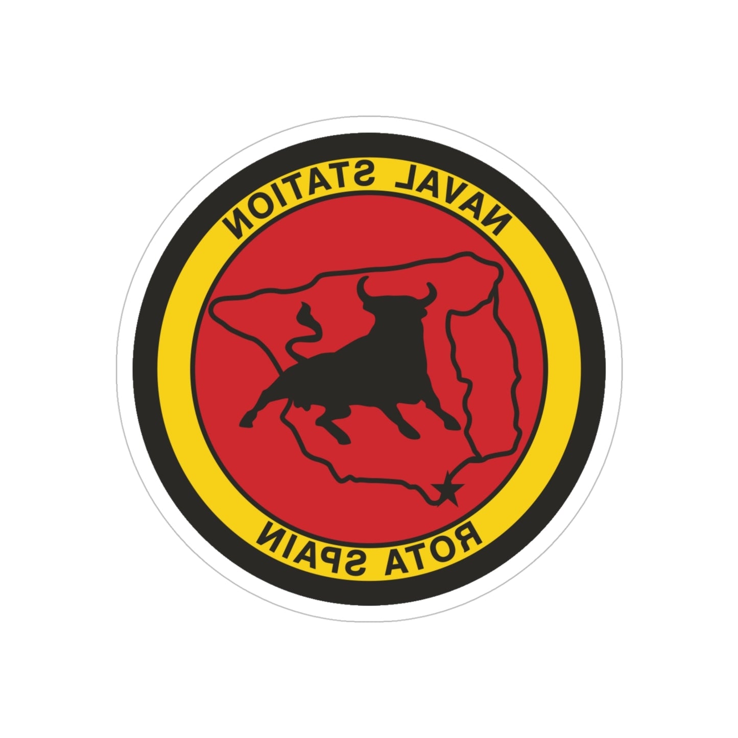 Naval Station Rota Spain (U.S. Navy) REVERSE PRINT Transparent STICKER-5 Inch-The Sticker Space