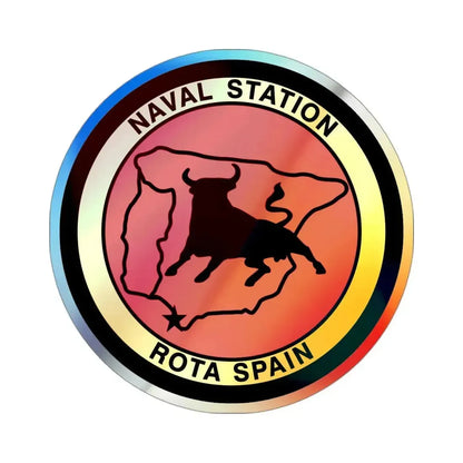 Naval Station Rota Spain (U.S. Navy) Holographic STICKER Die-Cut Vinyl Decal 3 Inch Holographic - The Sticker Space