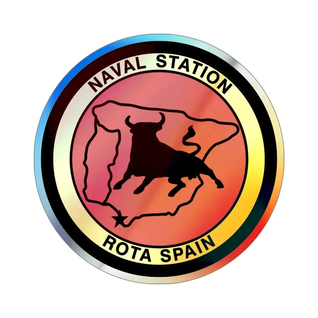 Naval Station Rota Spain (U.S. Navy) Holographic STICKER Die-Cut Vinyl Decal - The Sticker Space