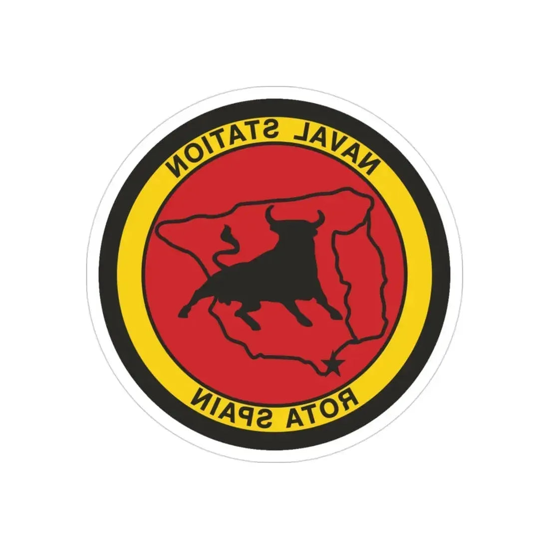 Naval Station Rota Spain (U.S. Navy) REVERSE PRINT Transparent Die-Cut STICKER 3 Inch Die-Cut Transparent - The Sticker Space