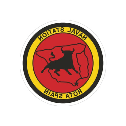 Naval Station Rota Spain (U.S. Navy) REVERSE PRINT Transparent Die-Cut STICKER 3 Inch Die-Cut Transparent - The Sticker Space