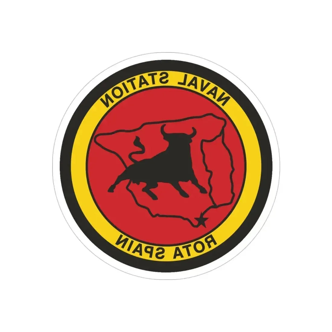 Naval Station Rota Spain (U.S. Navy) REVERSE PRINT Transparent Die-Cut STICKER 4 Inch Die-Cut Transparent - The Sticker Space