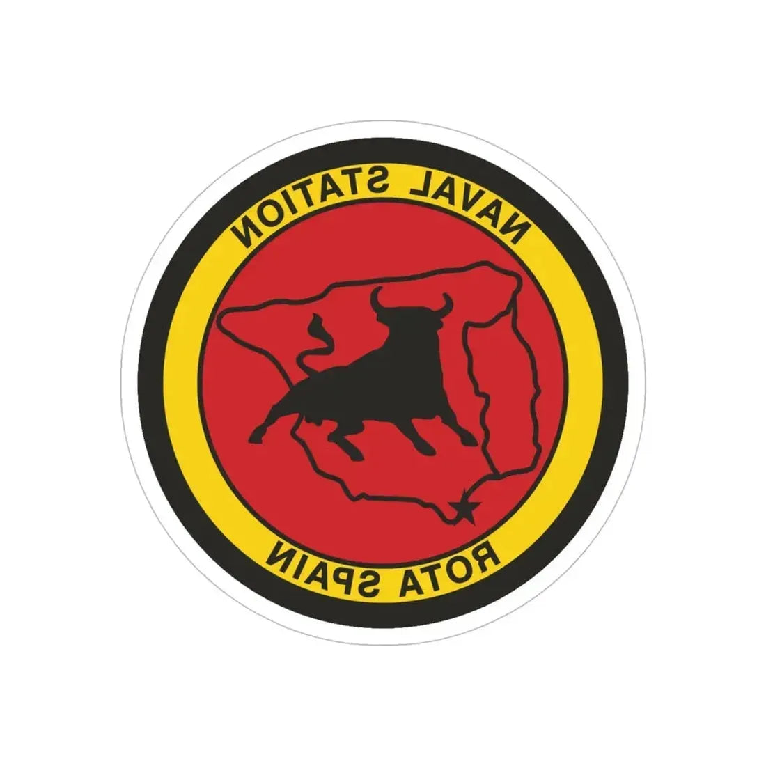 Naval Station Rota Spain (U.S. Navy) REVERSE PRINT Transparent Die-Cut STICKER 6 Inch Die-Cut Transparent - The Sticker Space
