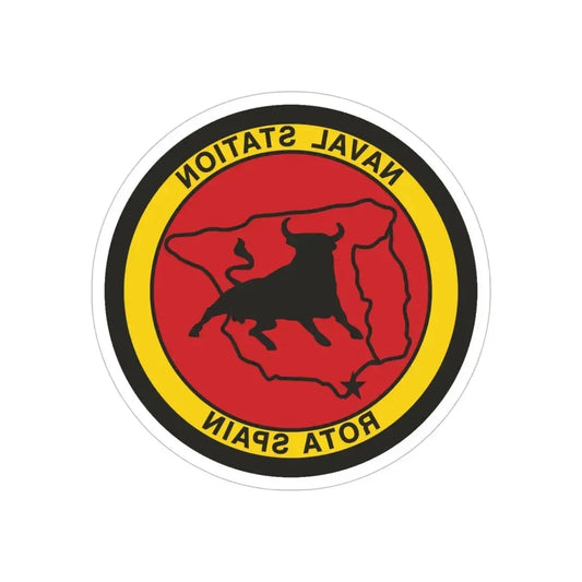 Naval Station Rota Spain (U.S. Navy) REVERSE PRINT Transparent Die-Cut STICKER 6 Inch Die-Cut Transparent - The Sticker Space