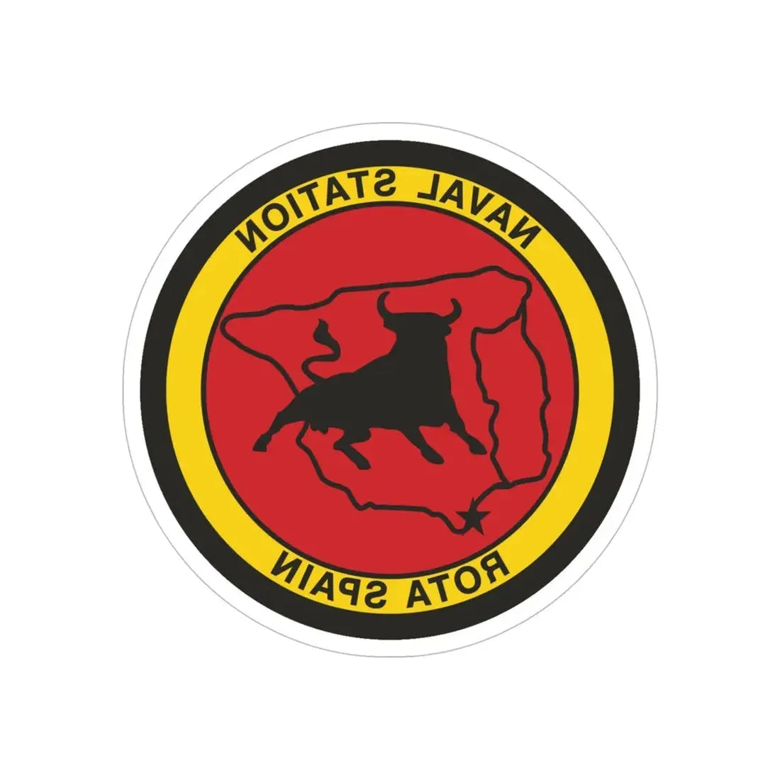 Naval Station Rota Spain (U.S. Navy) REVERSE PRINT Transparent Die-Cut STICKER - The Sticker Space