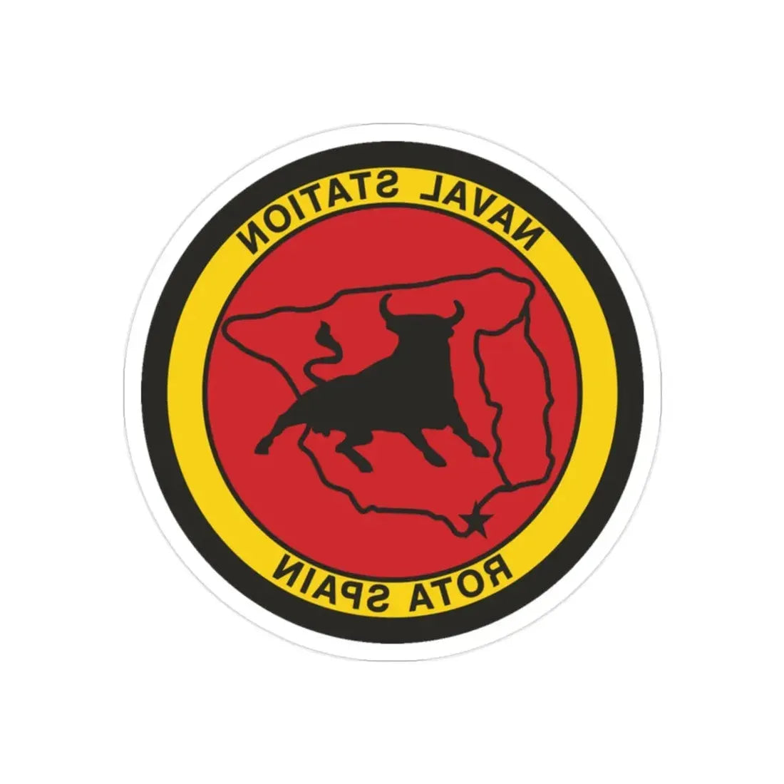 Naval Station Rota Spain (U.S. Navy) REVERSE PRINT Transparent Die-Cut STICKER - The Sticker Space