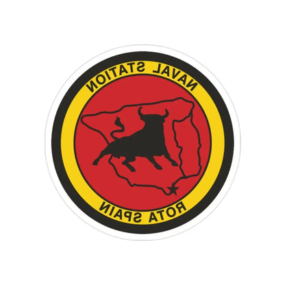 Naval Station Rota Spain (U.S. Navy) REVERSE PRINT Transparent Die-Cut STICKER - The Sticker Space