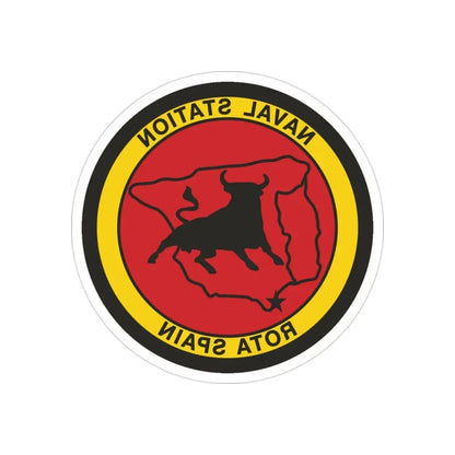Naval Station Rota Spain (U.S. Navy) REVERSE PRINT Transparent Die-Cut STICKER - The Sticker Space
