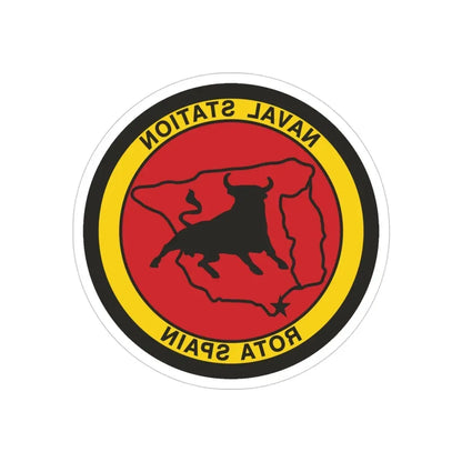 Naval Station Rota Spain (U.S. Navy) REVERSE PRINT Transparent Die-Cut STICKER - The Sticker Space
