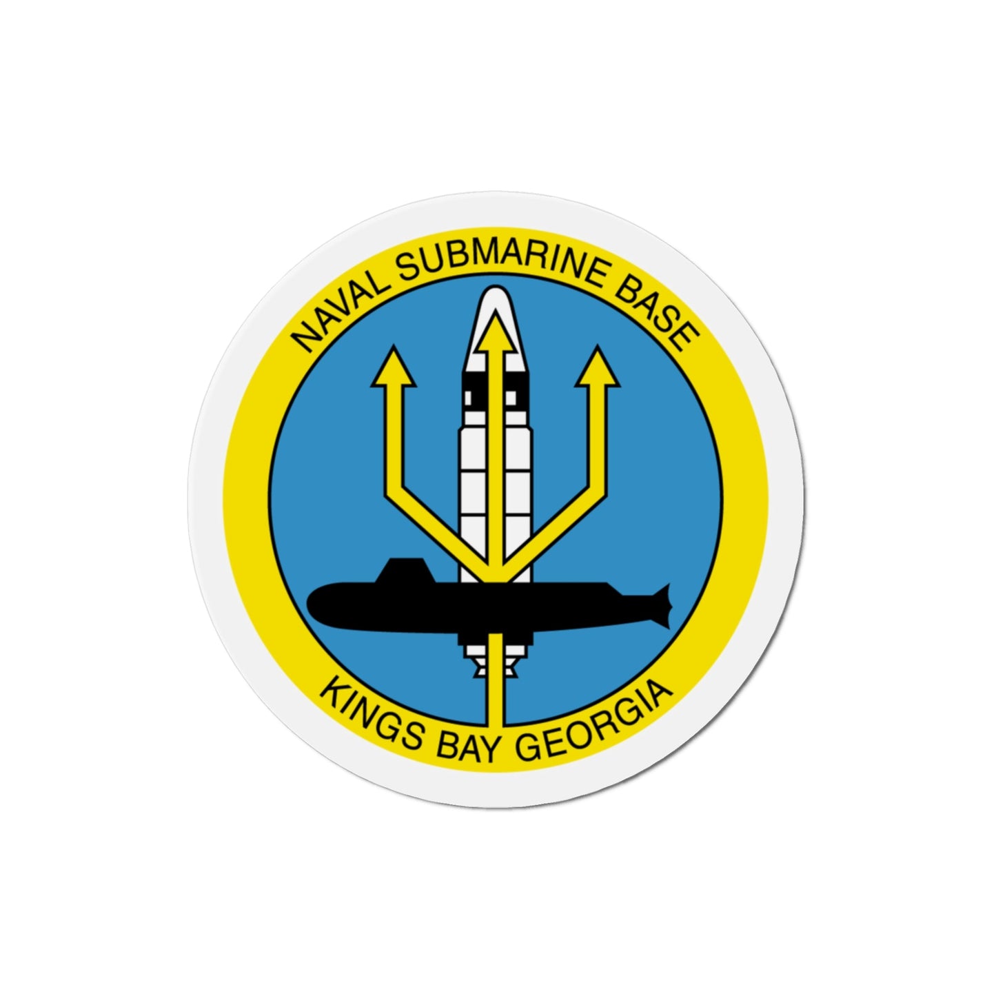 Naval Submarine Base Kings Bay Georgia (U.S. Navy) Die-Cut Magnet-3" x 3"-The Sticker Space