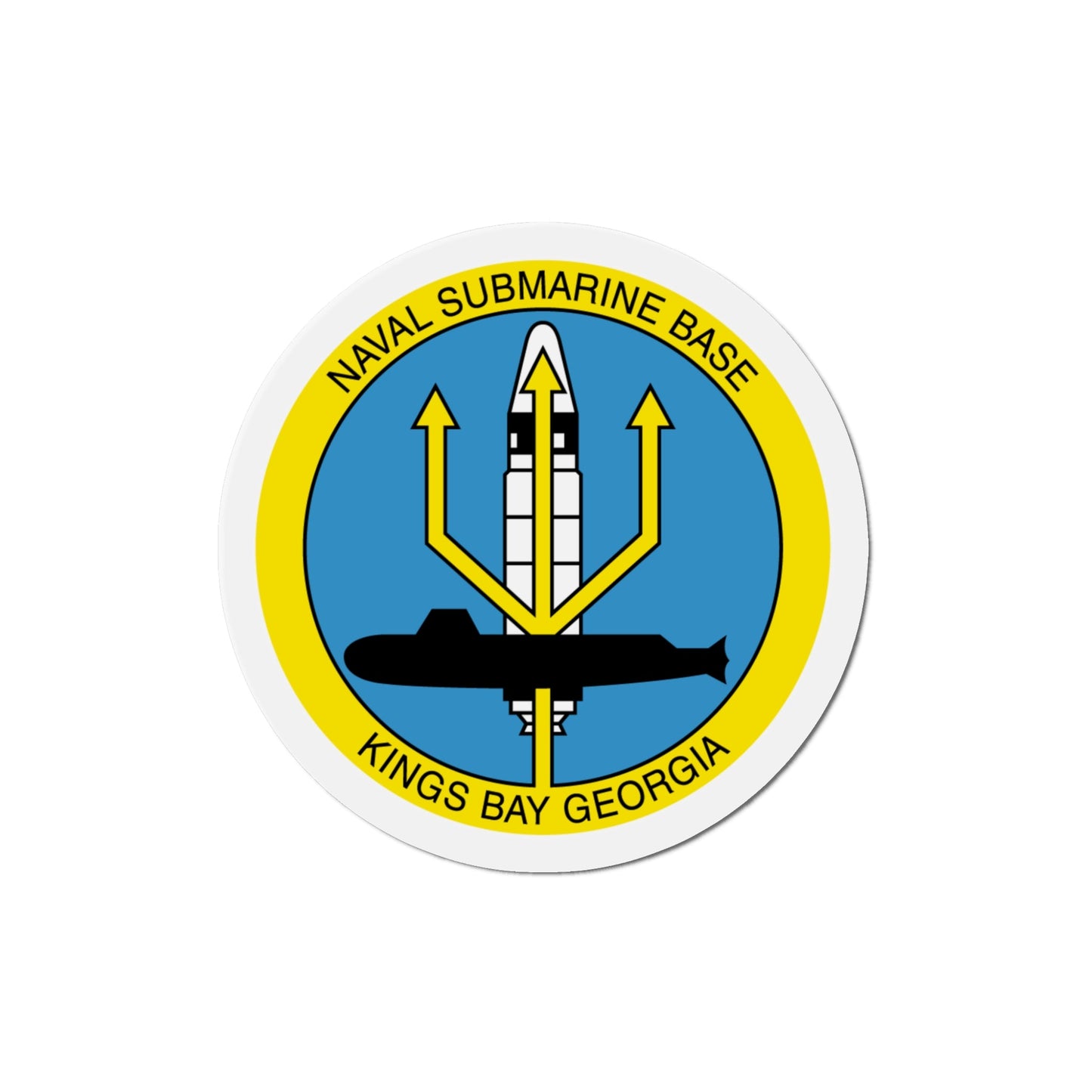 Naval Submarine Base Kings Bay Georgia (U.S. Navy) Die-Cut Magnet-5" x 5"-The Sticker Space