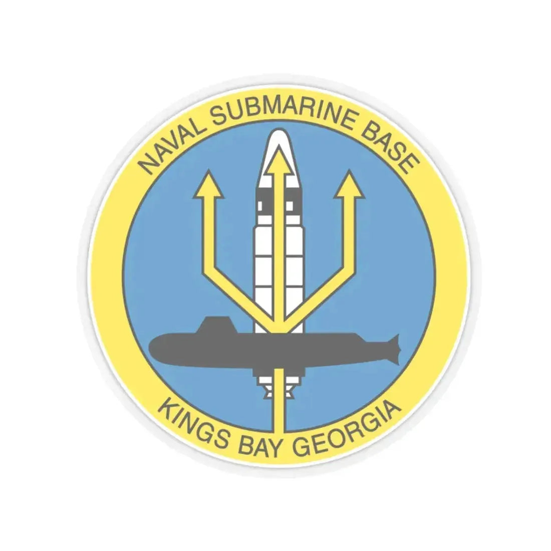 Naval Submarine Base Kings Bay Georgia (U.S. Navy) STICKER Vinyl Kiss-Cut Decal 3 Inch Transparent - The Sticker Space