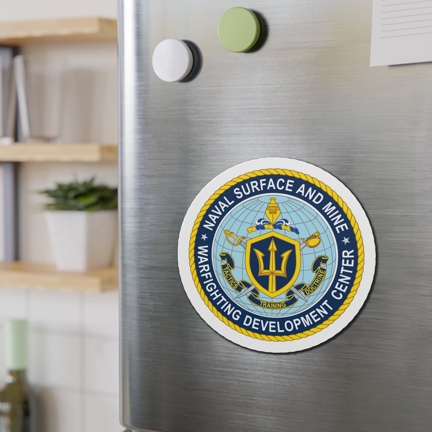 Naval Surface & Mine Warfighting Dev Center (U.S. Navy) Die-Cut Magnet-The Sticker Space