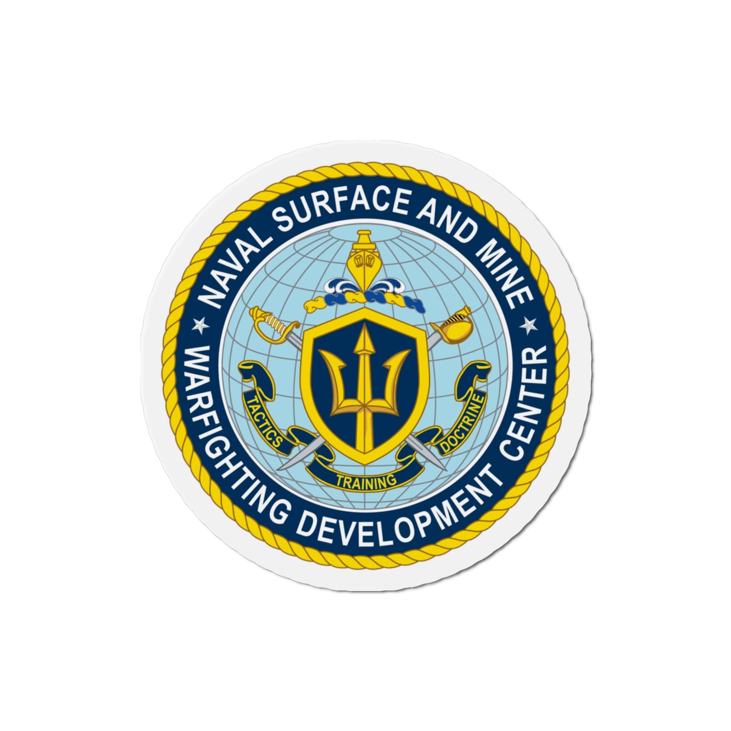 Naval Surface & Mine Warfighting Dev Center (U.S. Navy) Die-Cut Magnet-3" x 3"-The Sticker Space