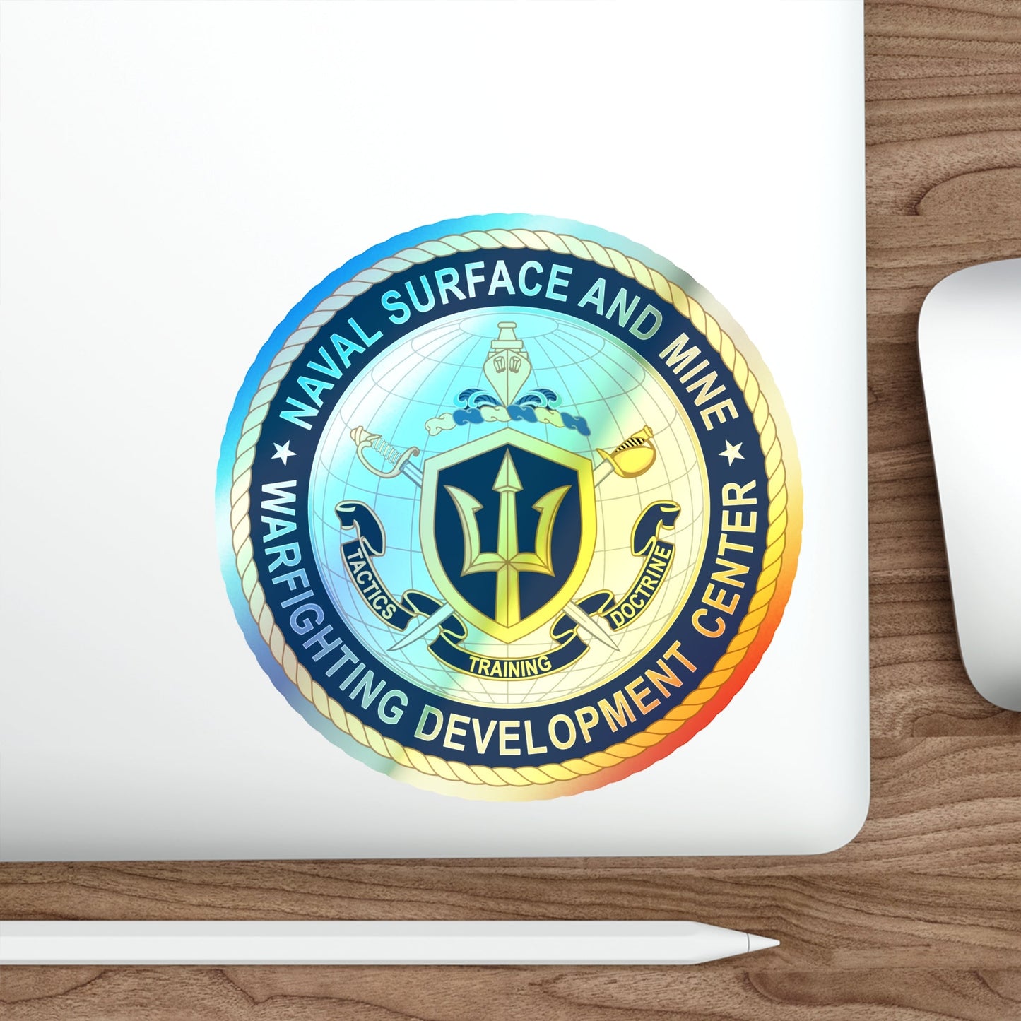 Naval Surface & Mine Warfighting Dev Center (U.S. Navy) Holographic STICKER Die-Cut Vinyl Decal-The Sticker Space