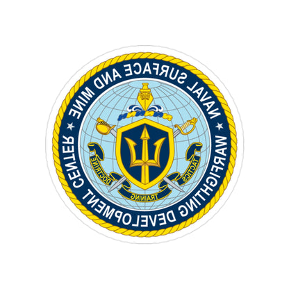 Naval Surface & Mine Warfighting Dev Center (U.S. Navy) REVERSE PRINT Transparent STICKER-2" × 2"-The Sticker Space