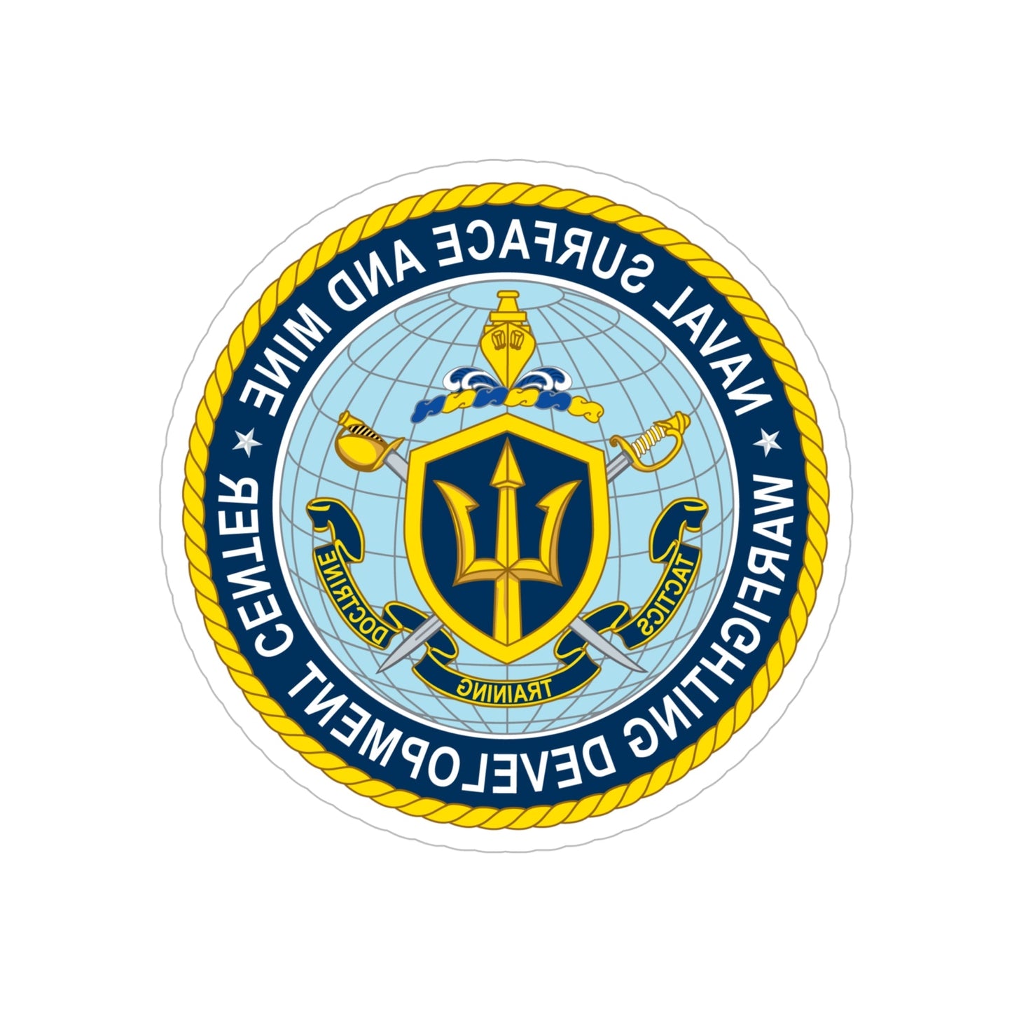 Naval Surface & Mine Warfighting Dev Center (U.S. Navy) REVERSE PRINT Transparent STICKER-6 Inch-The Sticker Space