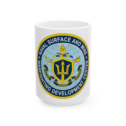 Naval Surface & Mine Warfighting Dev Center (U.S. Navy) White Coffee Mug-15oz-The Sticker Space