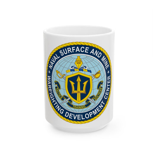 Naval Surface & Mine Warfighting Dev Center (U.S. Navy) White Coffee Mug-15oz-The Sticker Space