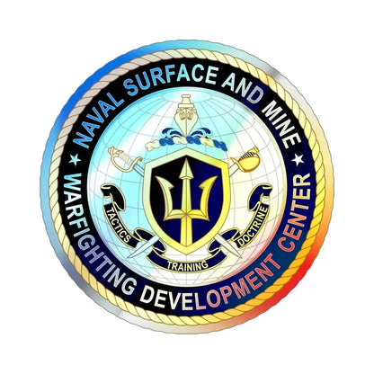 Naval Surface & Mine Warfighting Dev Center (U.S. Navy) Holographic STICKER Die-Cut Vinyl Decal 5 Inch Holographic - The Sticker Space