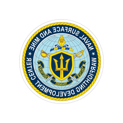 Naval Surface & Mine Warfighting Dev Center (U.S. Navy) REVERSE PRINT Transparent Die-Cut STICKER 6 Inch Die-Cut Transparent - The Sticker Space