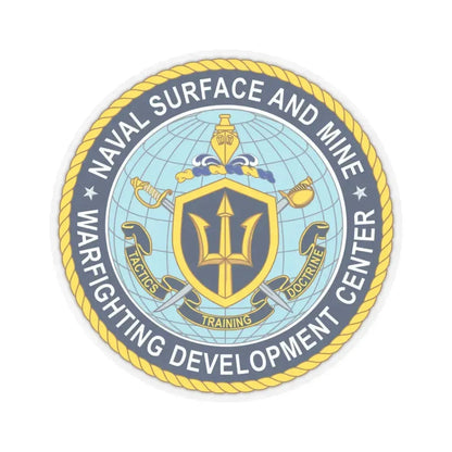 Naval Surface & Mine Warfighting Dev Center (U.S. Navy) STICKER Vinyl Kiss-Cut Decal 4 Inch Transparent - The Sticker Space