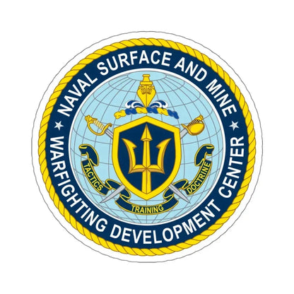 Naval Surface & Mine Warfighting Dev Center (U.S. Navy) STICKER Vinyl Kiss-Cut Decal 4 Inch White - The Sticker Space