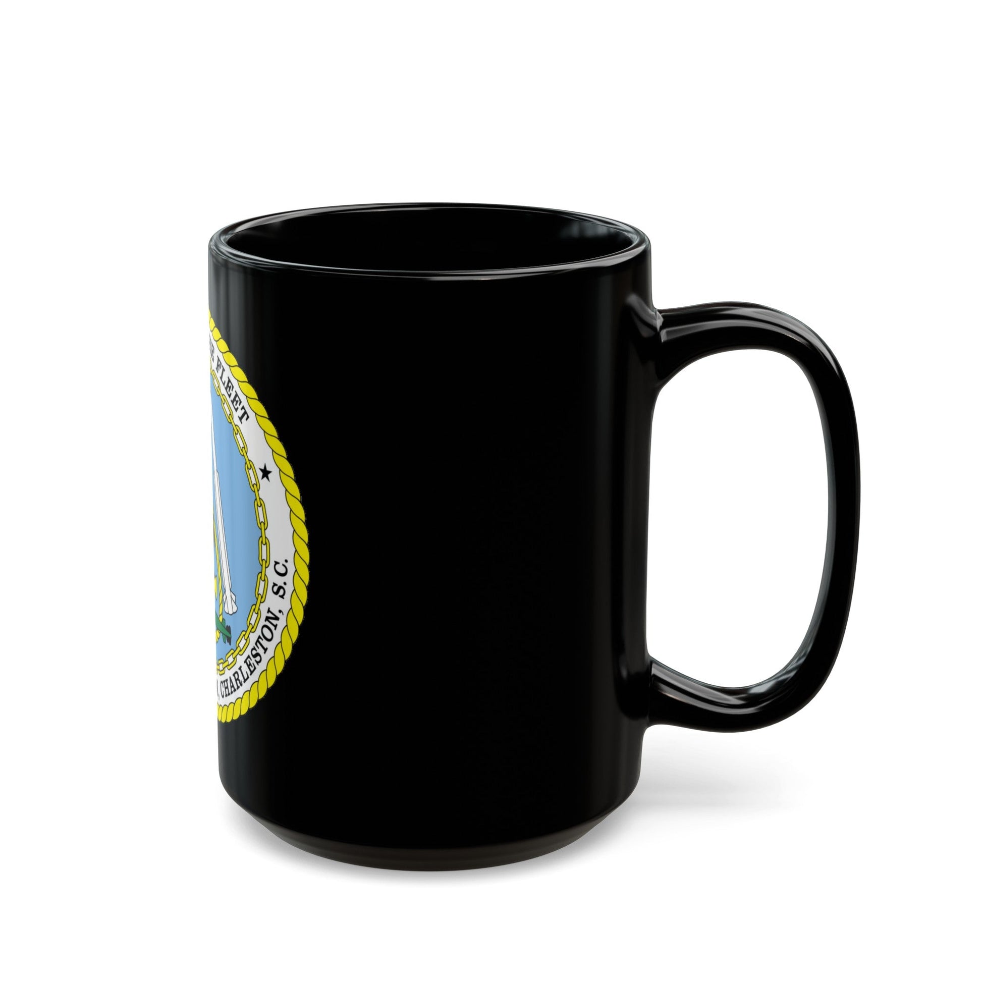 Naval Weapon Station Charleston SC (U.S. Navy) Black Coffee Mug-The Sticker Space