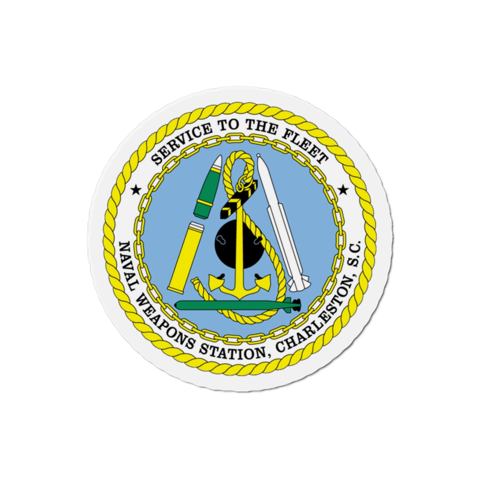 Naval Weapon Station Charleston SC (U.S. Navy) Die-Cut Magnet-2" x 2"-The Sticker Space