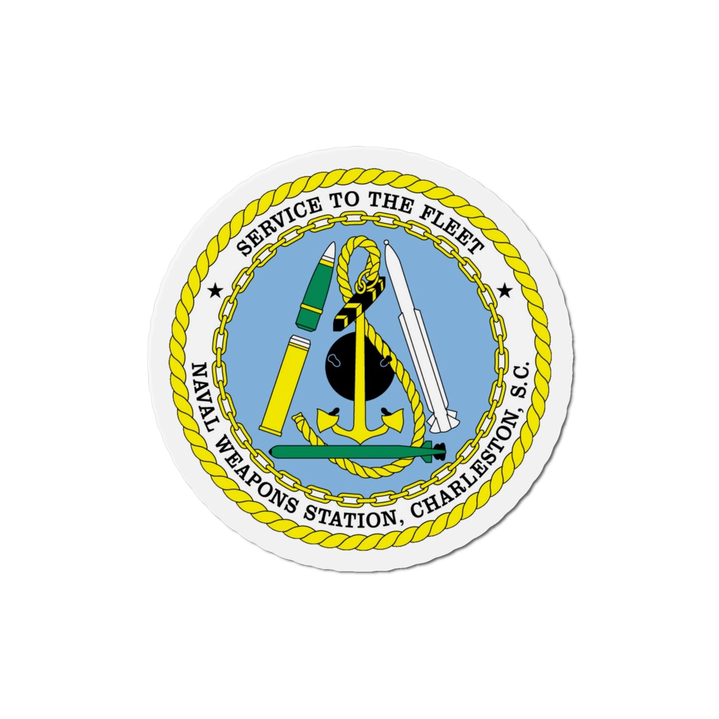 Naval Weapon Station Charleston SC (U.S. Navy) Die-Cut Magnet-4" x 4"-The Sticker Space