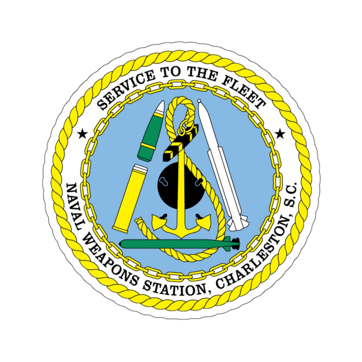 Naval Weapon Station Charleston SC (U.S. Navy) STICKER Vinyl Die-Cut Decal-White-The Sticker Space