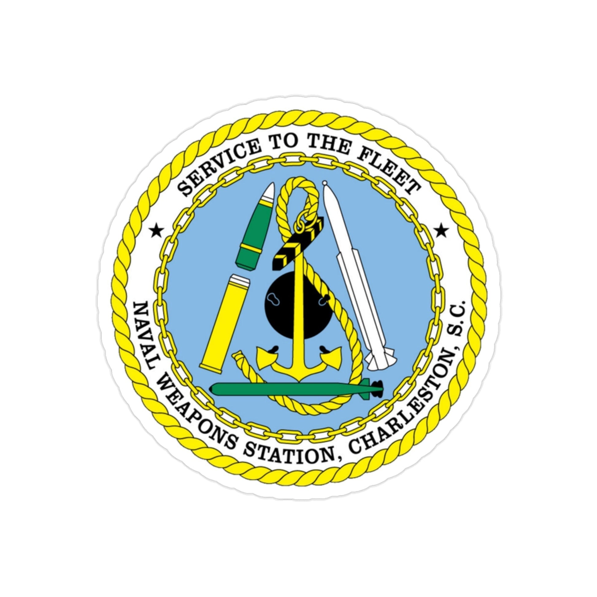 Naval Weapon Station Charleston SC (U.S. Navy) Transparent STICKER Die-Cut Vinyl Decal-2 Inch-The Sticker Space