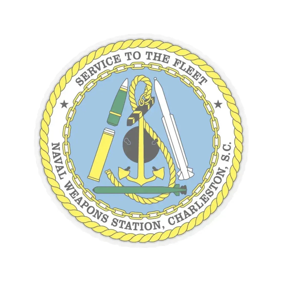 Naval Weapon Station Charleston SC (U.S. Navy) STICKER Vinyl Kiss-Cut Decal 4 Inch Transparent - The Sticker Space