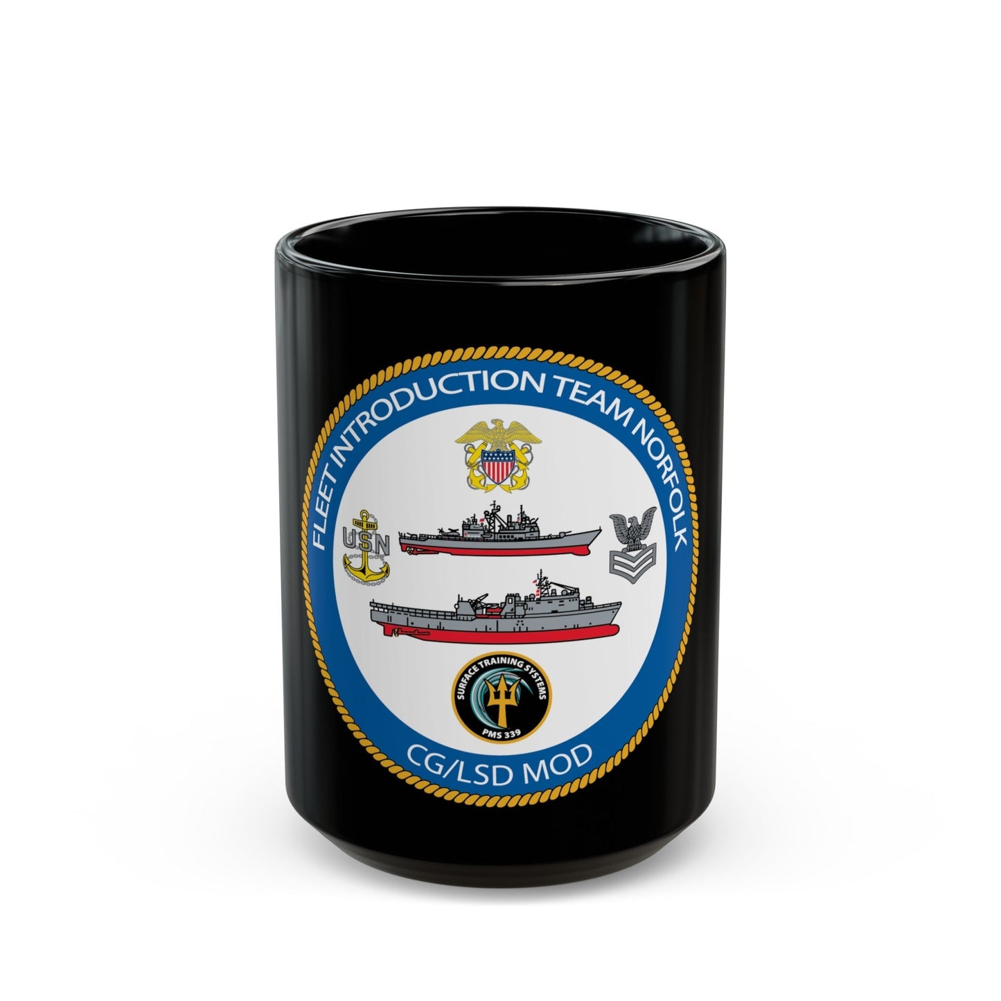 NAVSEA Fit Norfolk (U.S. Navy) Black Coffee Mug-15oz-The Sticker Space