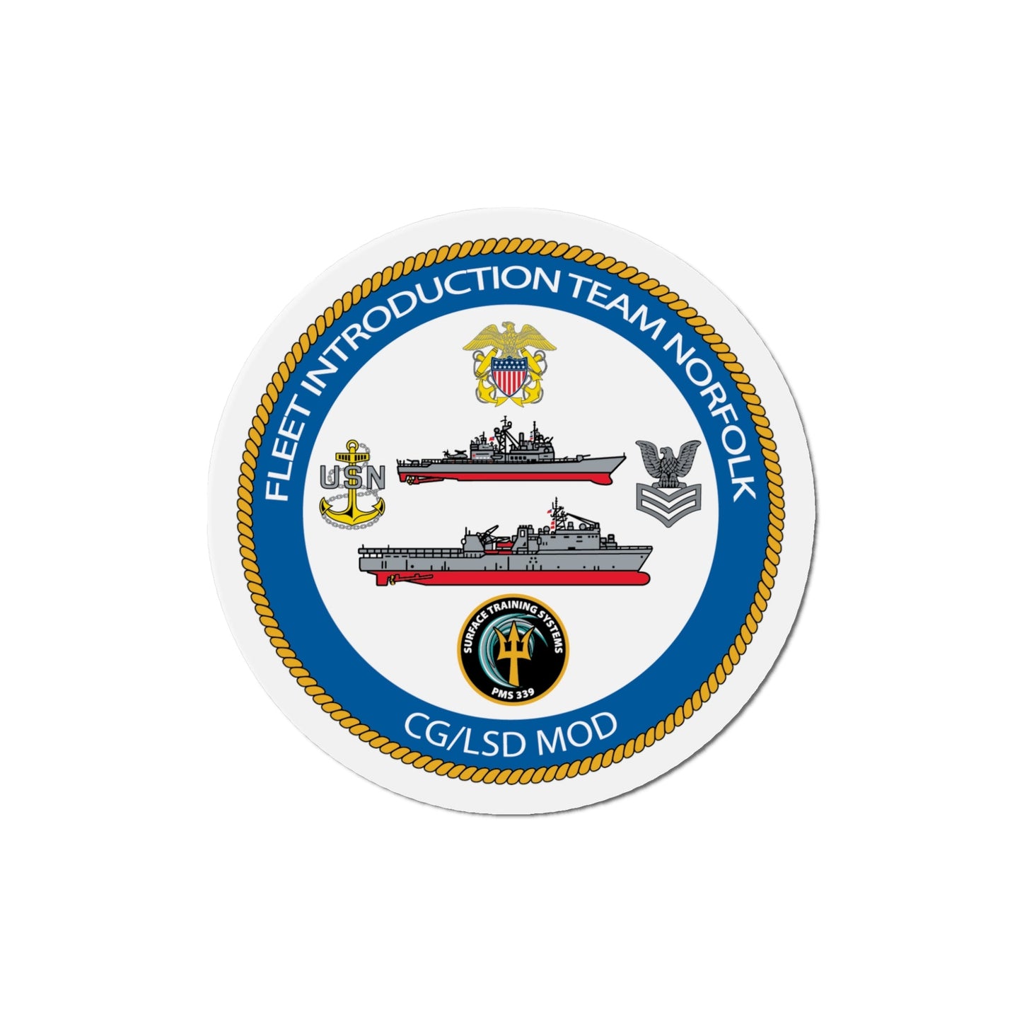 NAVSEA Fit Norfolk (U.S. Navy) Die-Cut Magnet-5" x 5"-The Sticker Space