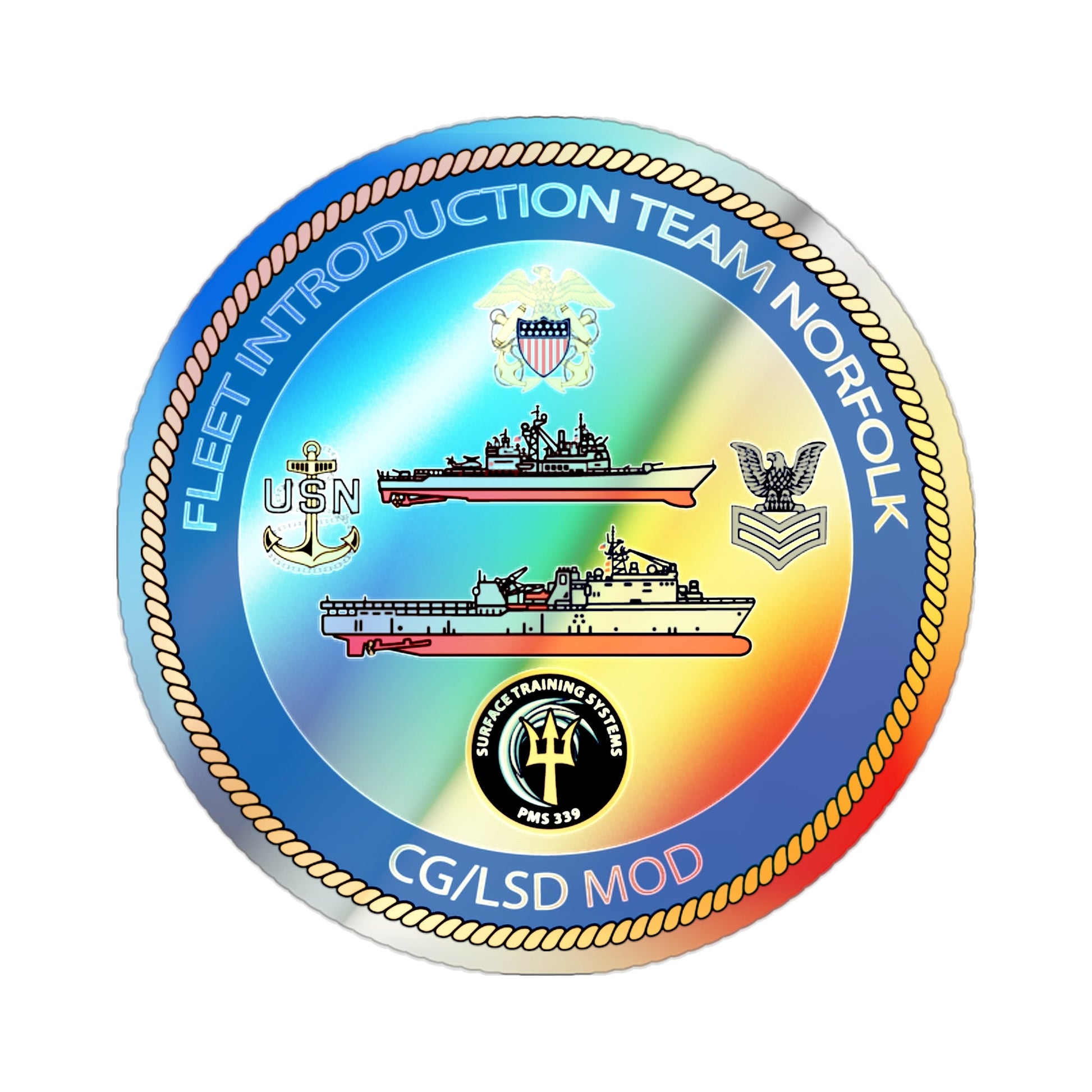 NAVSEA Fit Norfolk (U.S. Navy) Holographic STICKER Die-Cut Vinyl Decal-2 Inch-The Sticker Space