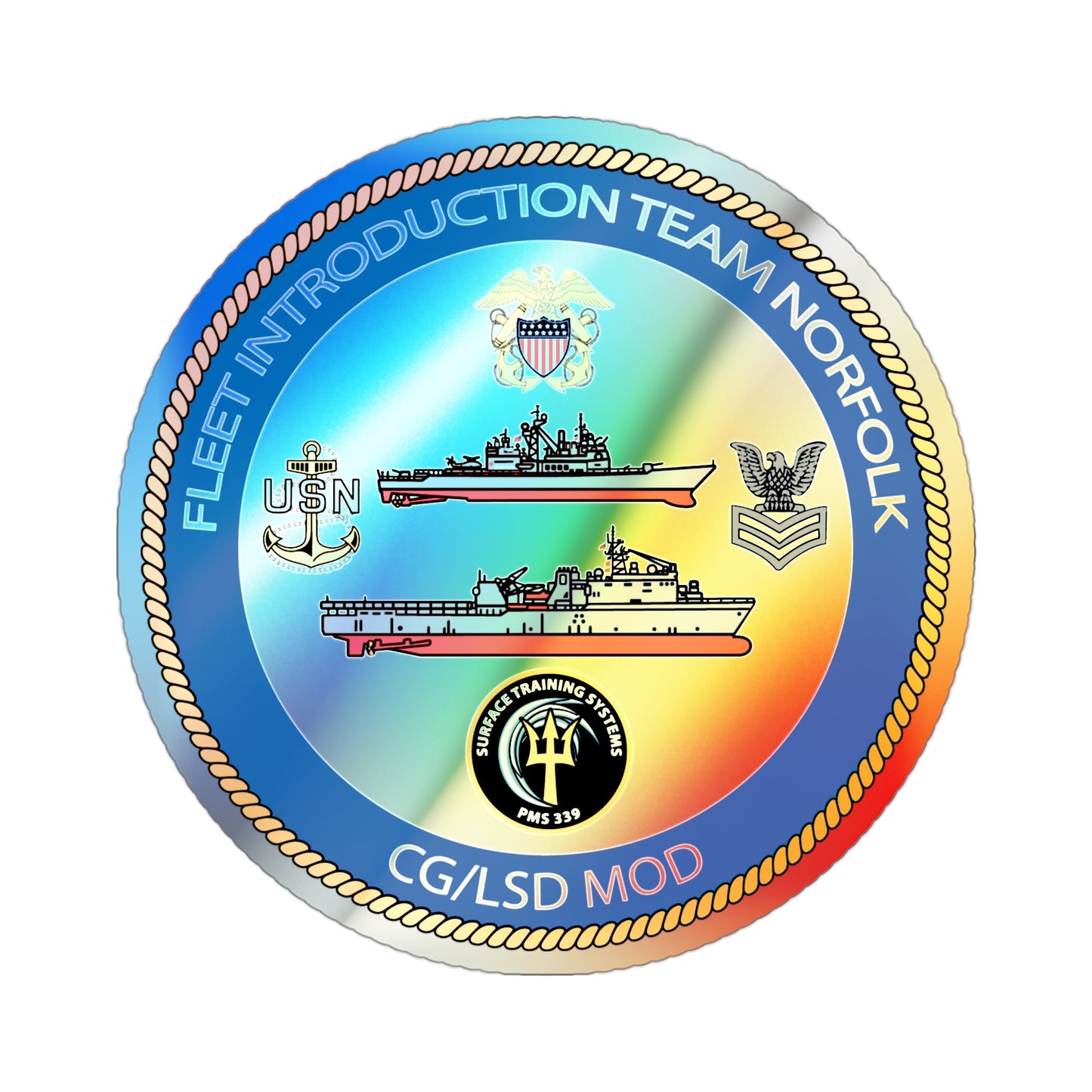 NAVSEA Fit Norfolk (U.S. Navy) Holographic STICKER Die-Cut Vinyl Decal-3 Inch-The Sticker Space