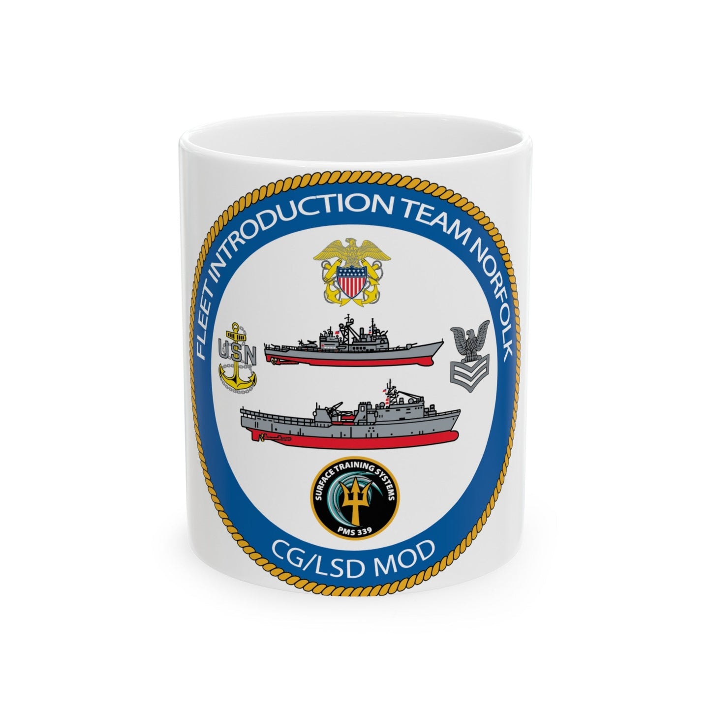 NAVSEA Fit Norfolk (U.S. Navy) White Coffee Mug-11oz-The Sticker Space