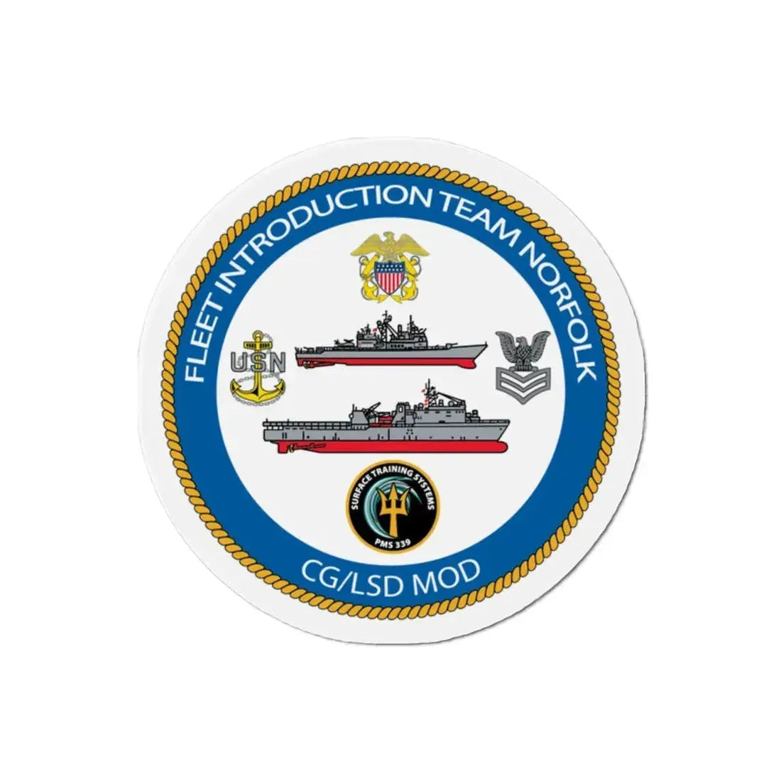 NAVSEA Fit Norfolk (U.S. Navy) Refrigerator Magnet 2 Inch - The Sticker Space