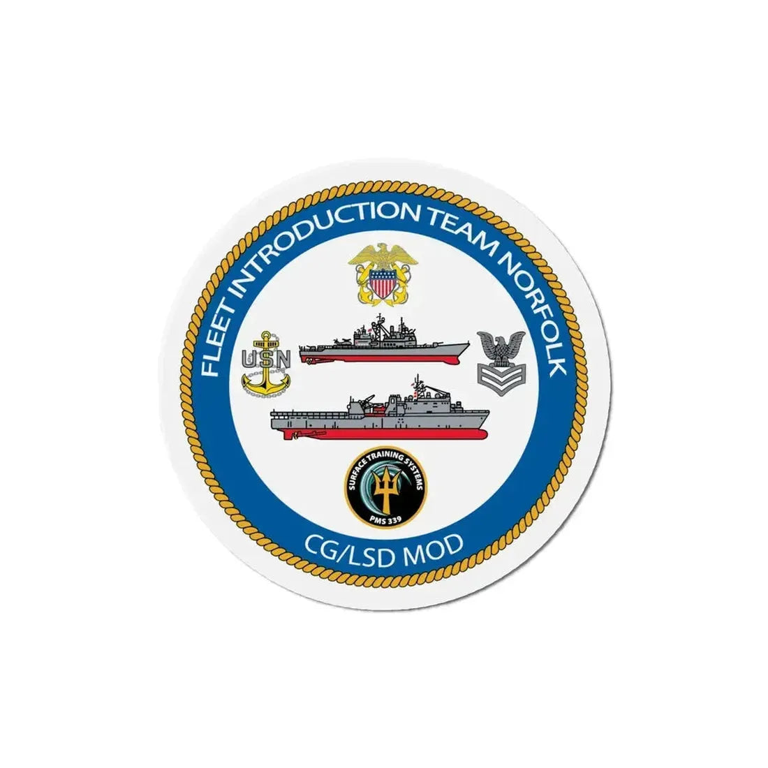 NAVSEA Fit Norfolk (U.S. Navy) Refrigerator Magnet 6 Inch - The Sticker Space