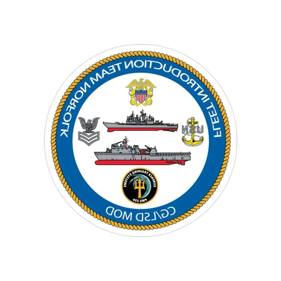 NAVSEA Fit Norfolk (U.S. Navy) REVERSE PRINT Transparent Die-Cut STICKER 2 Inch Die-Cut Transparent - The Sticker Space
