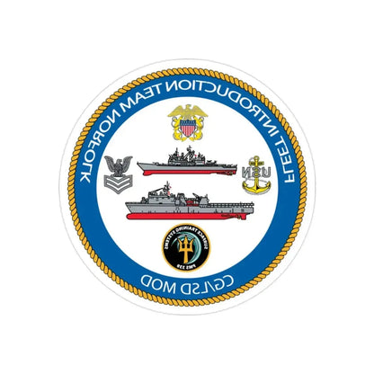 NAVSEA Fit Norfolk (U.S. Navy) REVERSE PRINT Transparent Die-Cut STICKER 2 Inch Die-Cut Transparent - The Sticker Space