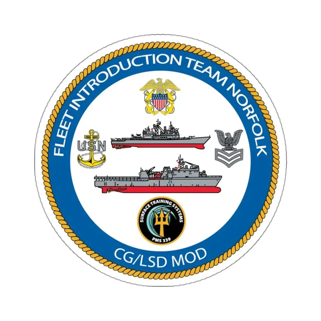 NAVSEA Fit Norfolk (U.S. Navy) STICKER Vinyl Kiss-Cut Decal 3 Inch White - The Sticker Space