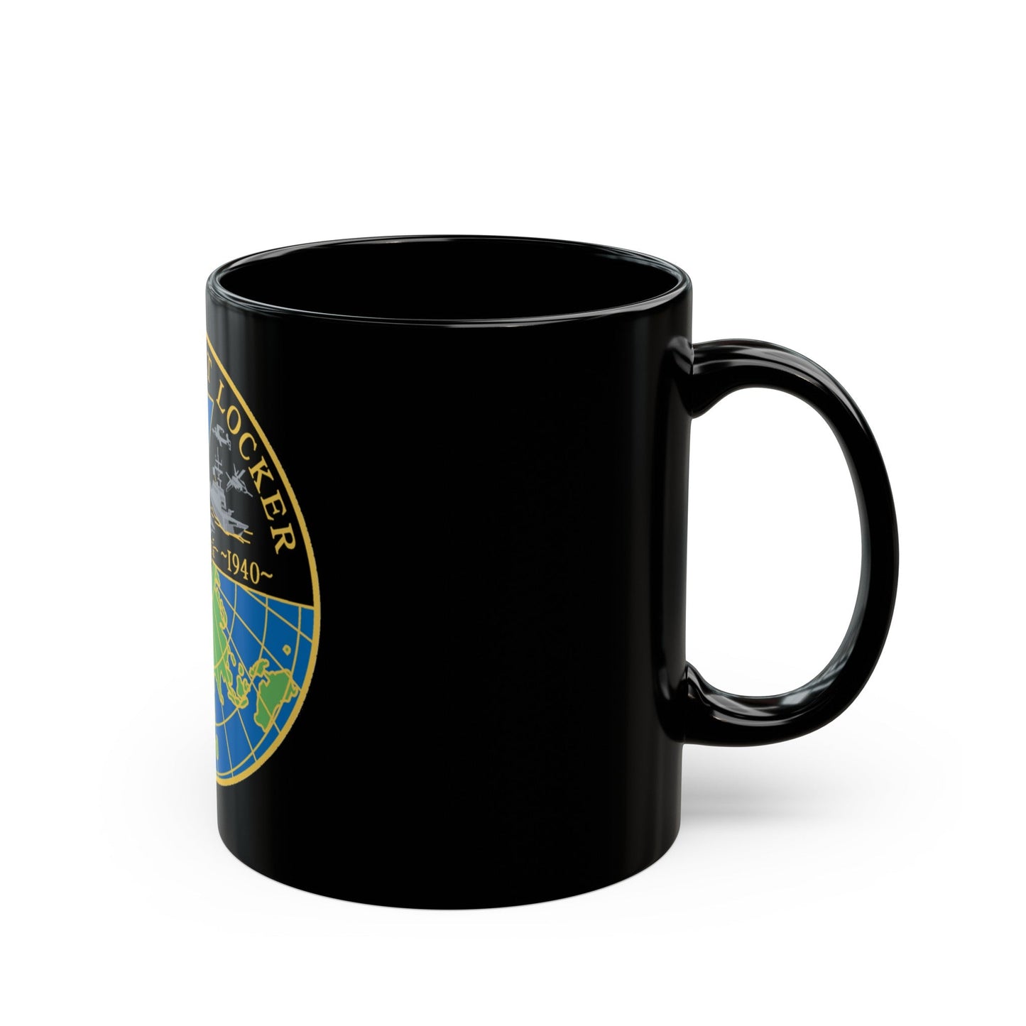 NAVWAR Goat Locker (U.S. Navy) Black Coffee Mug-The Sticker Space