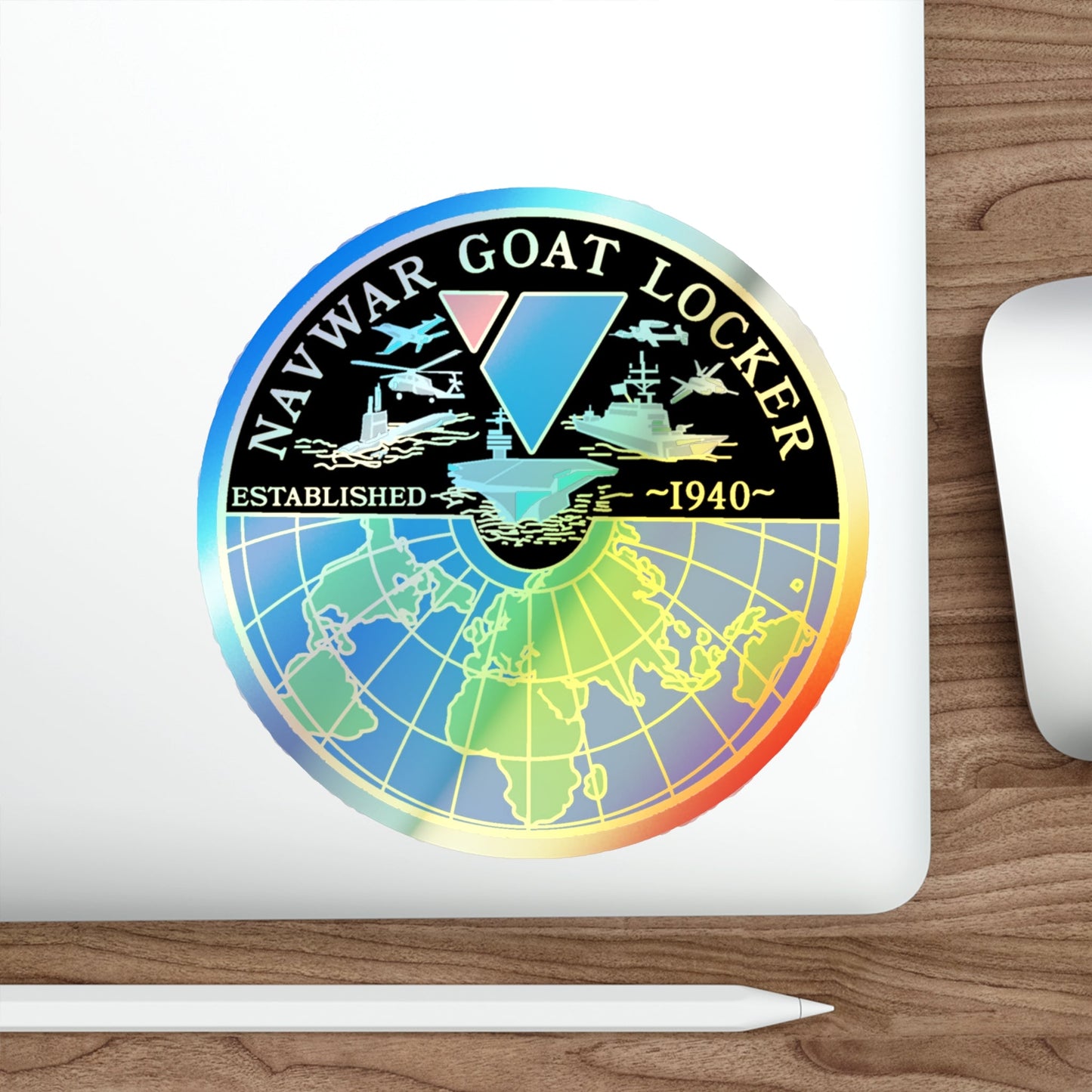 NAVWAR Goat Locker (U.S. Navy) Holographic STICKER Die-Cut Vinyl Decal-The Sticker Space