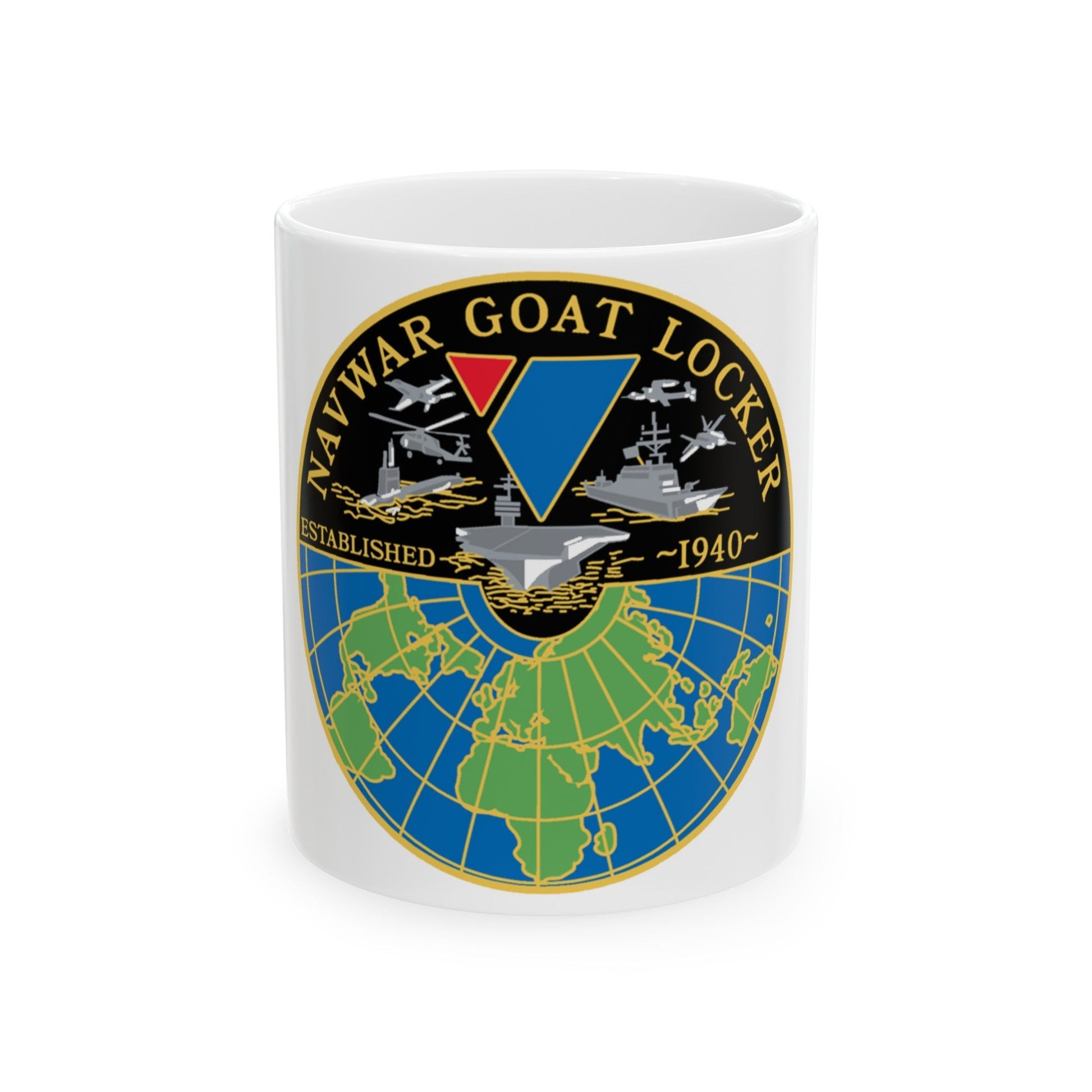 NAVWAR Goat Locker (U.S. Navy) White Coffee Mug-11oz-The Sticker Space