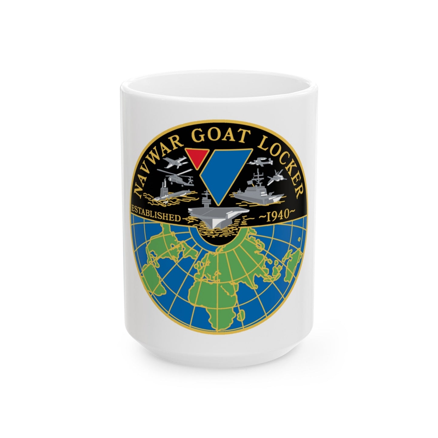 NAVWAR Goat Locker (U.S. Navy) White Coffee Mug-15oz-The Sticker Space