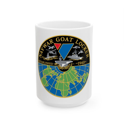 NAVWAR Goat Locker (U.S. Navy) White Coffee Mug-15oz-The Sticker Space