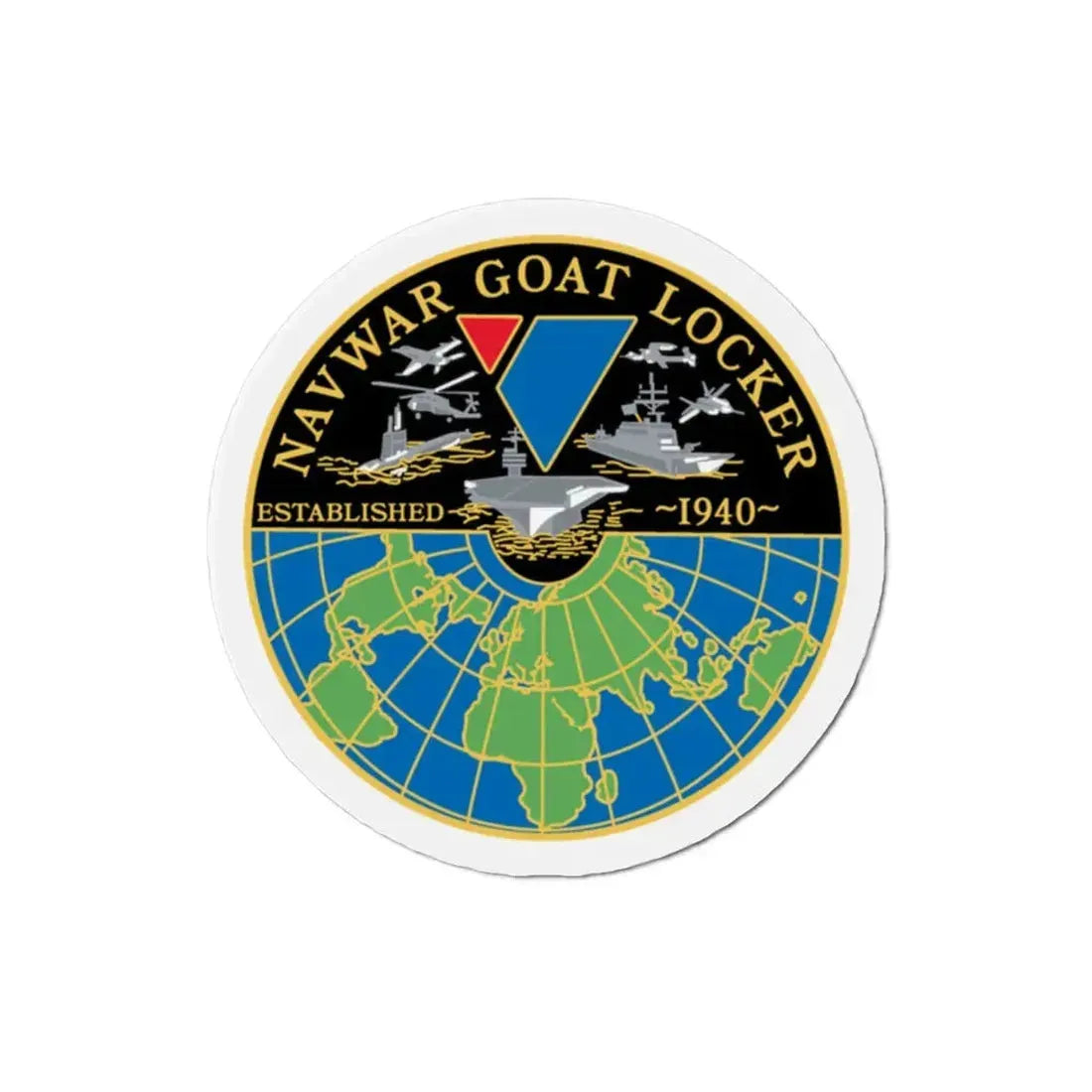 NAVWAR Goat Locker (U.S. Navy) Refrigerator Magnet 2 Inch - The Sticker Space