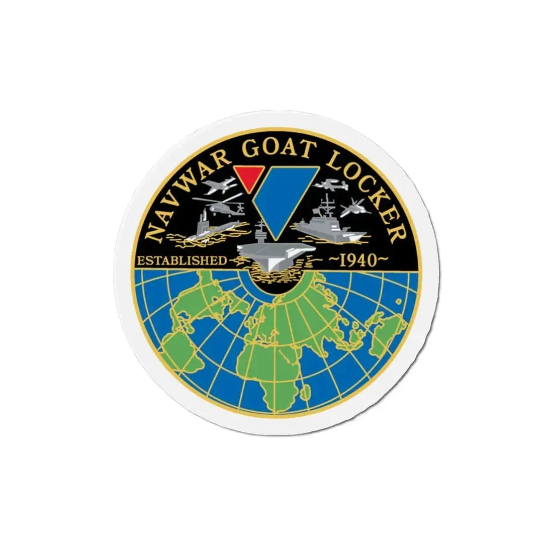 NAVWAR Goat Locker (U.S. Navy) Refrigerator Magnet 3 Inch - The Sticker Space